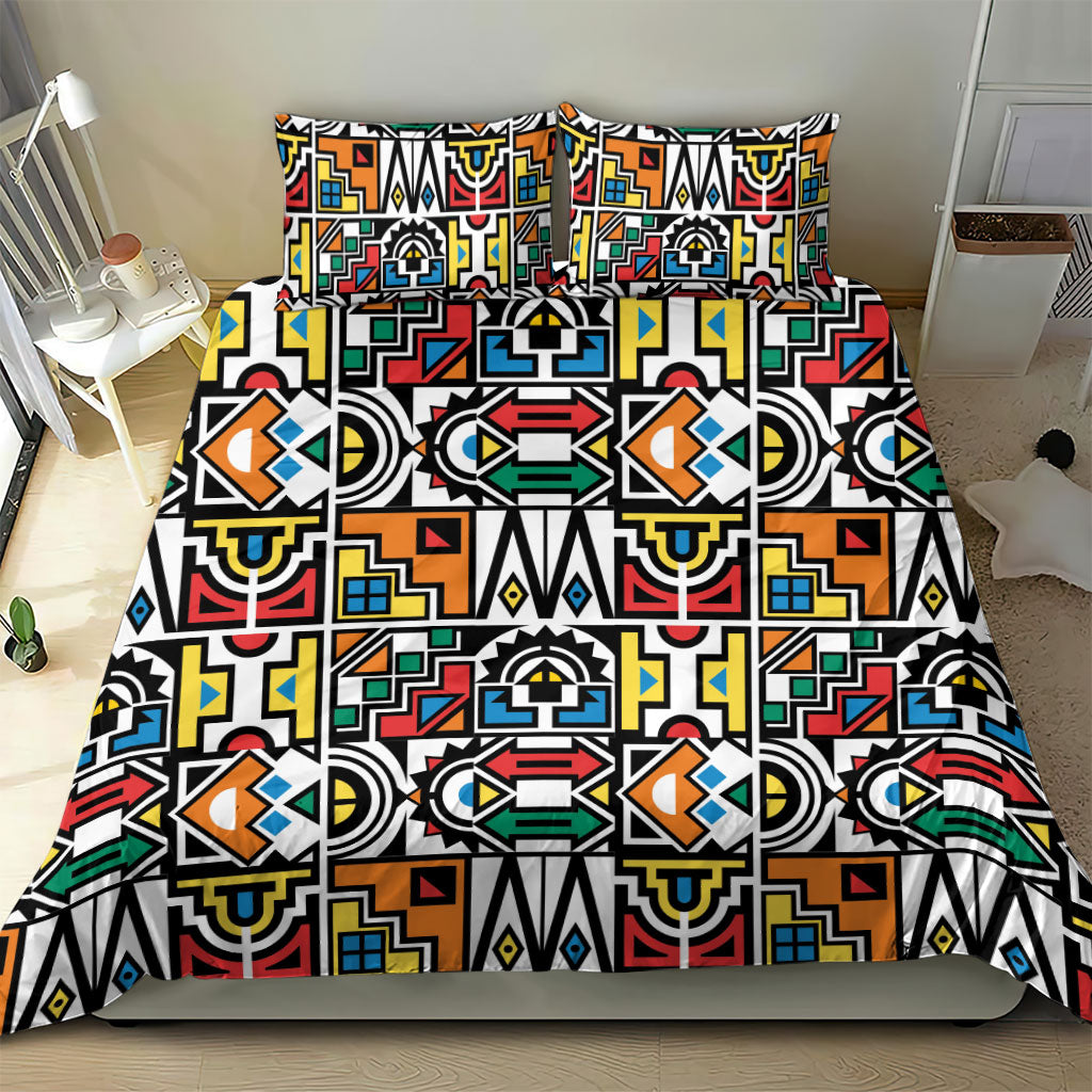 African Geometric Ndebele Patterns Bedding Set