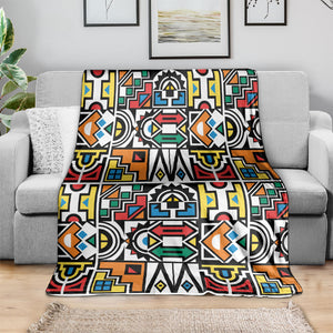 African Geometric Ndebele Patterns Blanket