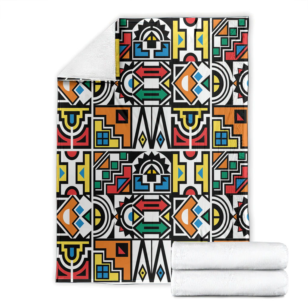 African Geometric Ndebele Patterns Blanket
