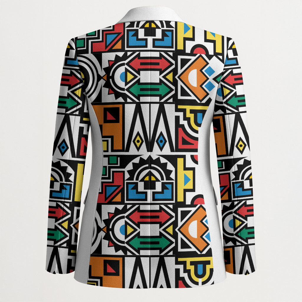 African Geometric Ndebele Patterns Blazer