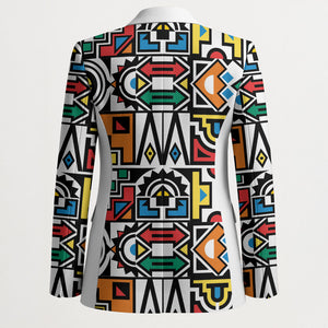 African Geometric Ndebele Patterns Blazer