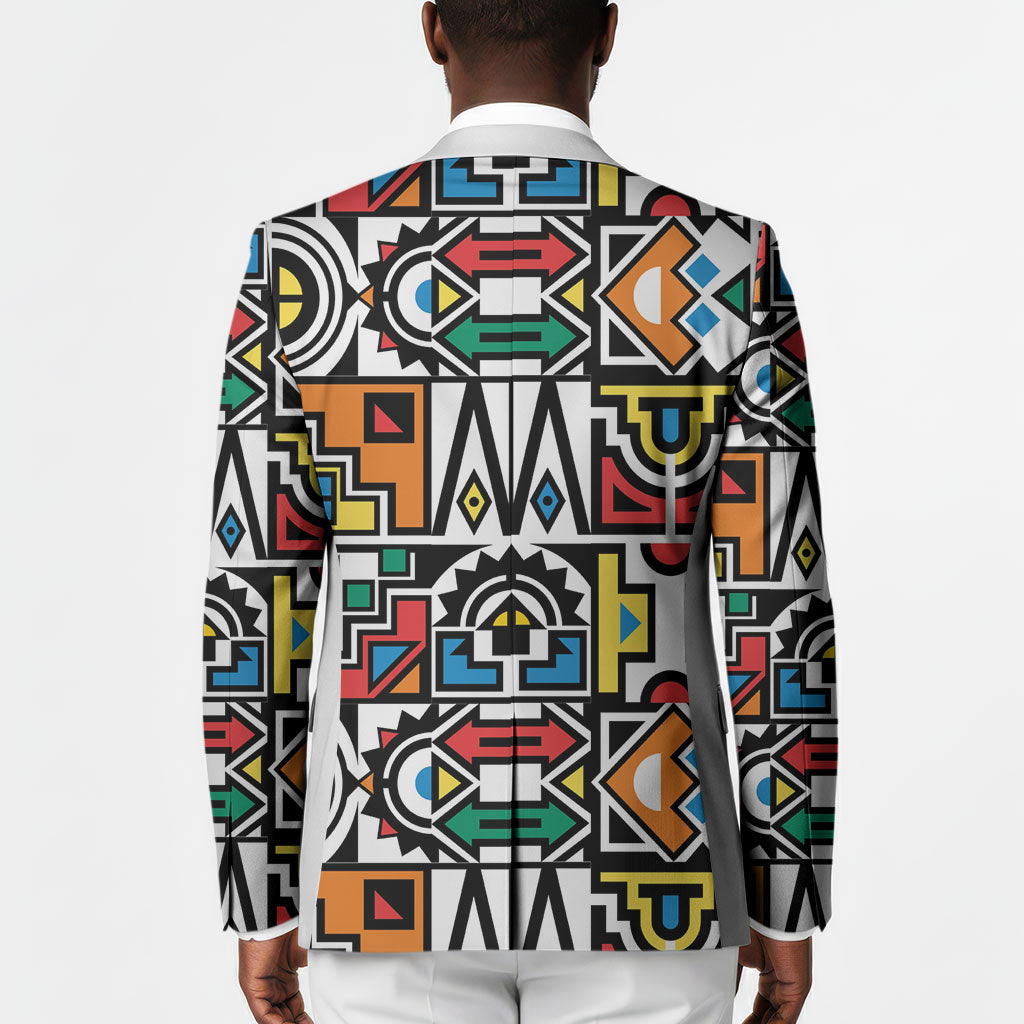 African Geometric Ndebele Patterns Blazer