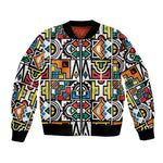 African Geometric Ndebele Patterns Bomber Jacket