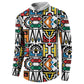 African Geometric Ndebele Patterns Button Sweatshirt
