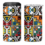 African Geometric Ndebele Patterns 4 in 1 Can Cooler Tumbler