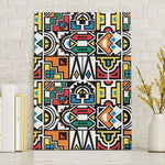 African Geometric Ndebele Patterns Canvas Wall Art