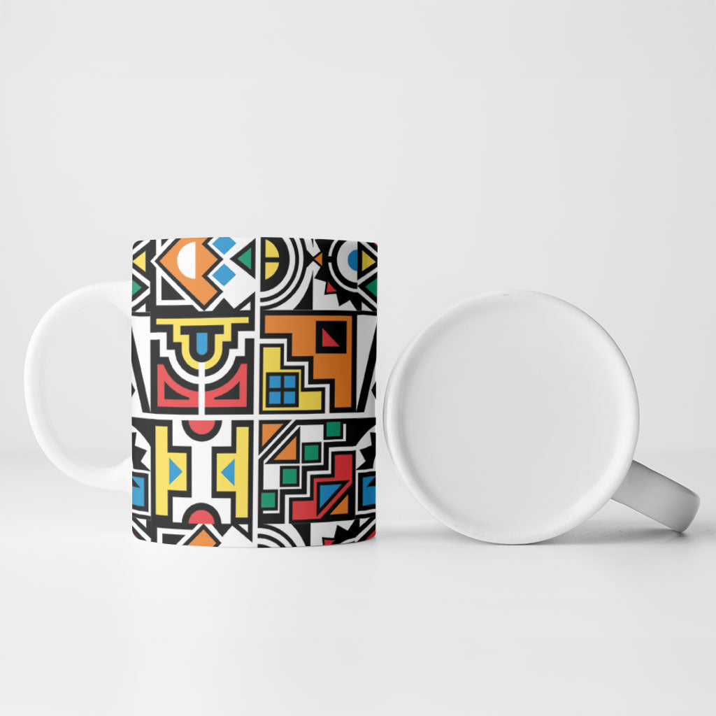African Geometric Ndebele Patterns Ceramic Mug