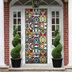 African Geometric Ndebele Patterns Door Cover