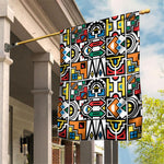 African Geometric Ndebele Patterns Garden Flag