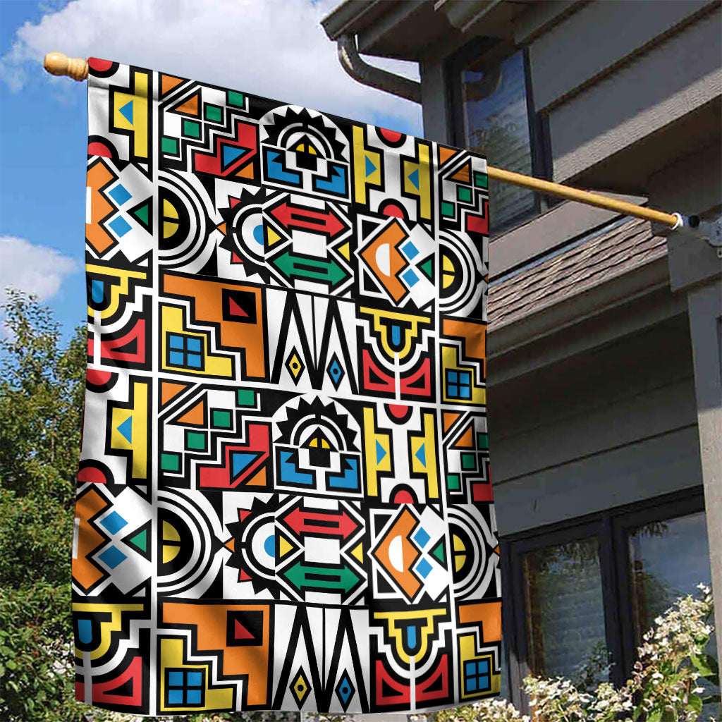 African Geometric Ndebele Patterns Garden Flag