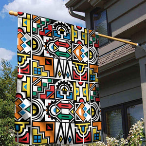 African Geometric Ndebele Patterns Garden Flag