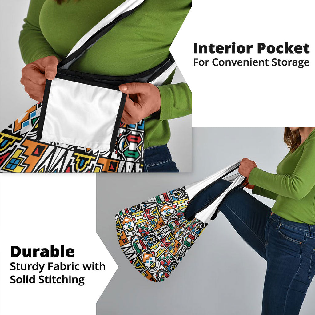 African Geometric Ndebele Patterns Grocery Bag