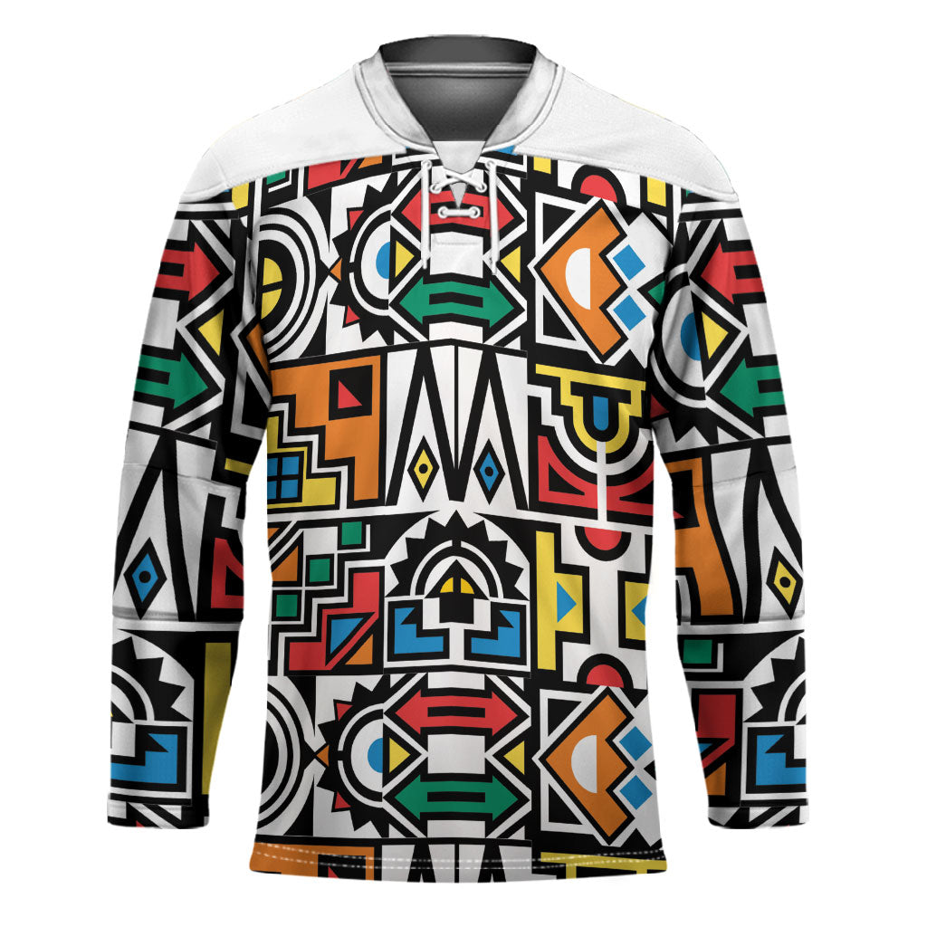 African Geometric Ndebele Patterns Hockey Jersey