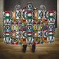 African Geometric Ndebele Patterns Hooded Blanket