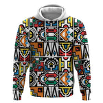African Geometric Ndebele Patterns Hoodie