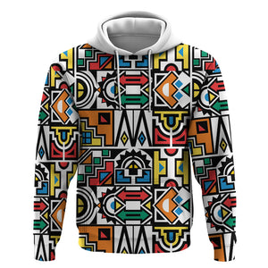 African Geometric Ndebele Patterns Hoodie