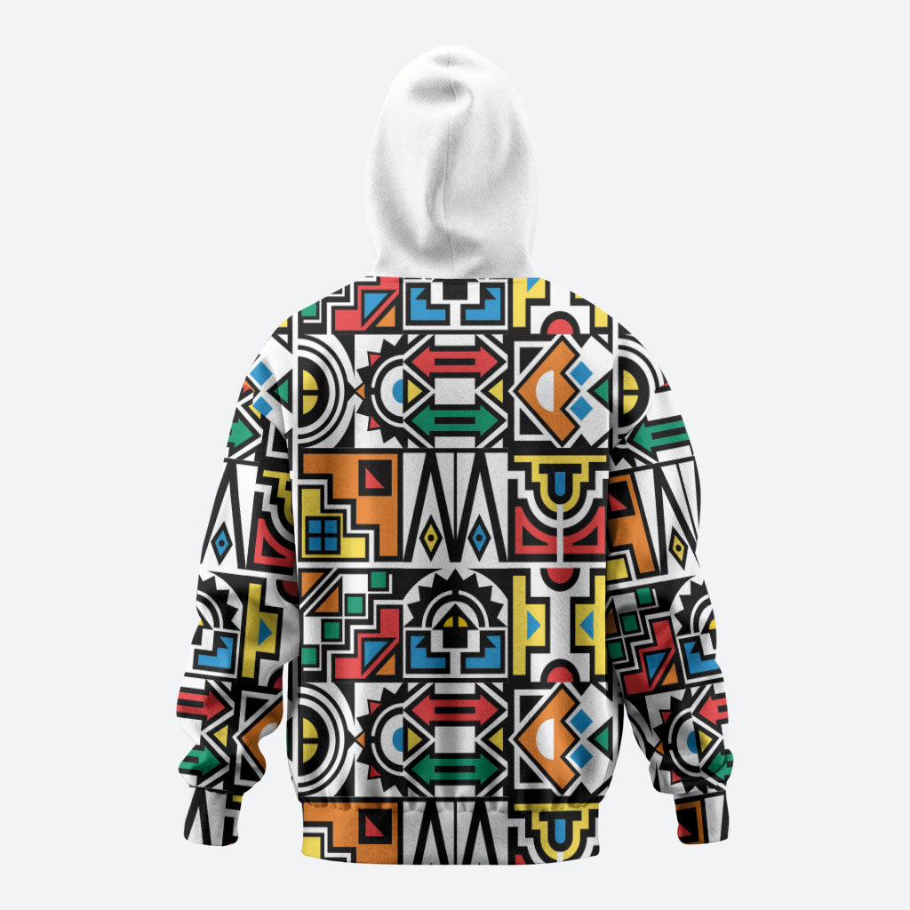 African Geometric Ndebele Patterns Hoodie
