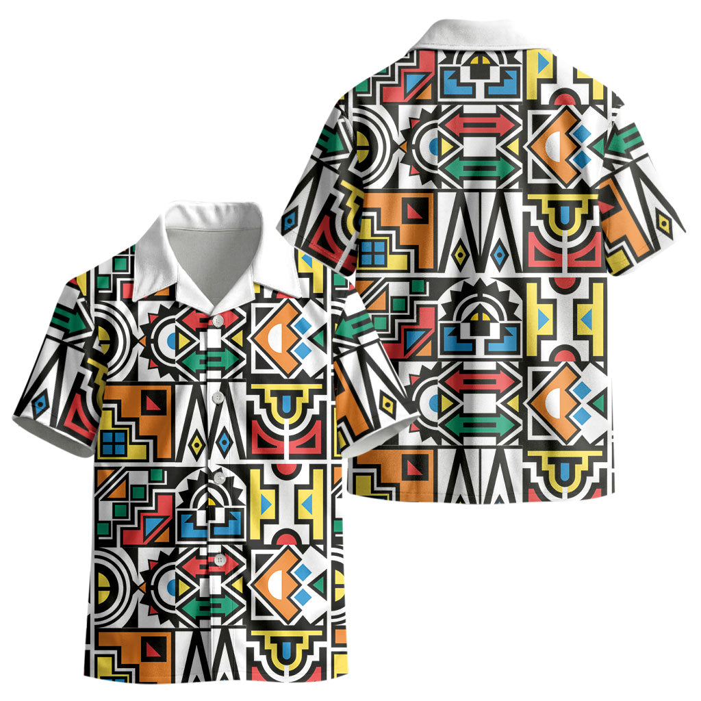 African Geometric Ndebele Patterns Kid Hawaiian Shirt