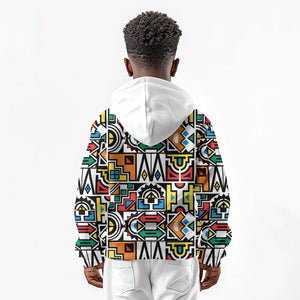 African Geometric Ndebele Patterns Kid Hoodie