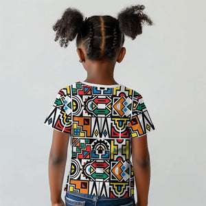 African Geometric Ndebele Patterns Kid T shirt