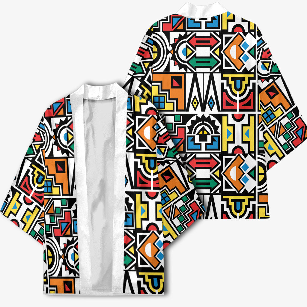 African Geometric Ndebele Patterns Kimono