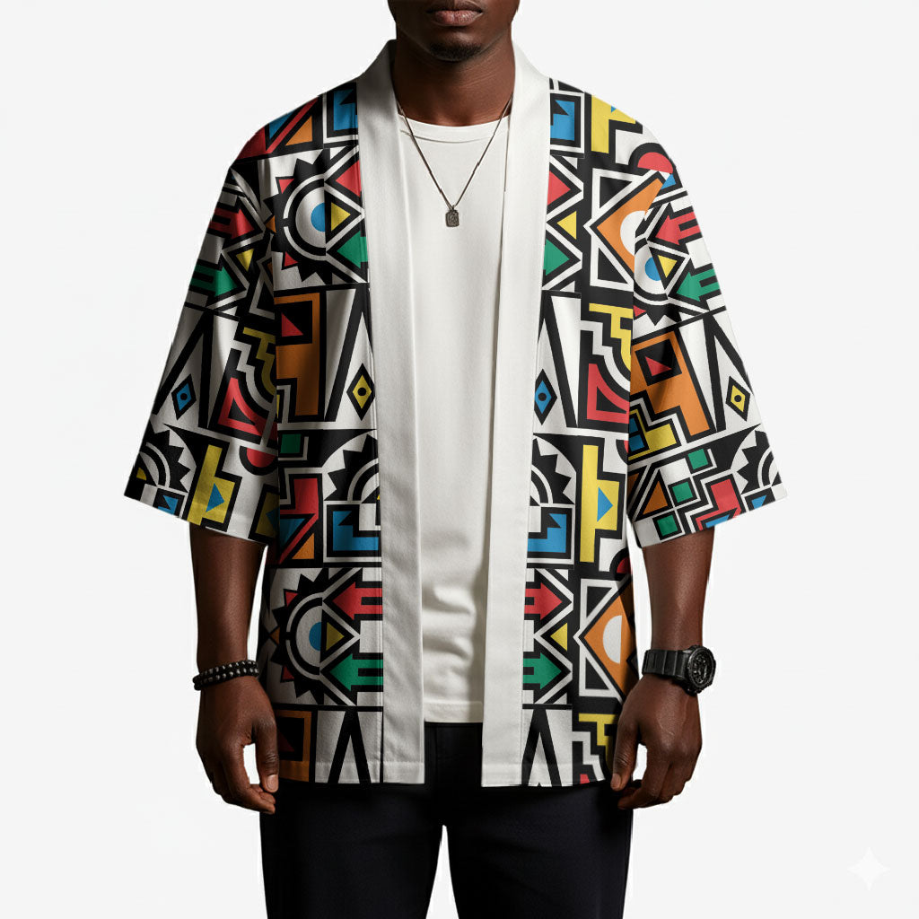 African Geometric Ndebele Patterns Kimono