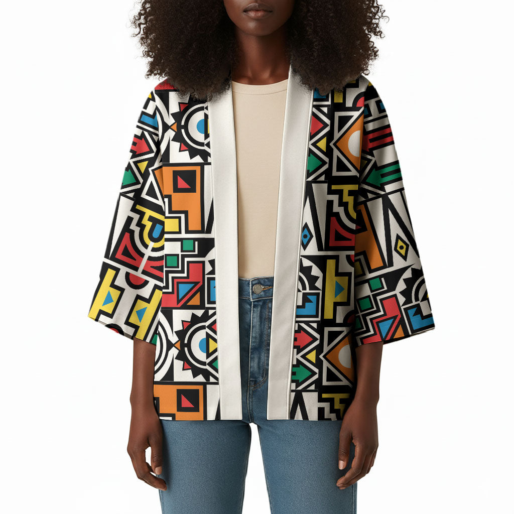 African Geometric Ndebele Patterns Kimono