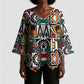 African Geometric Ndebele Patterns Kimono Sleeve Blouse