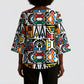 African Geometric Ndebele Patterns Kimono Sleeve Blouse