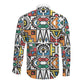African Geometric Ndebele Patterns Long Sleeve Button Shirt