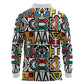 African Geometric Ndebele Patterns Long Sleeve Polo Shirt