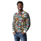 African Geometric Ndebele Patterns Long Sleeve Polo Shirt
