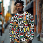 African Geometric Ndebele Patterns Long Sleeve Shirt