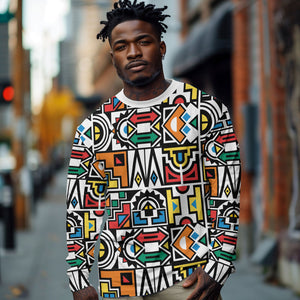African Geometric Ndebele Patterns Long Sleeve Shirt