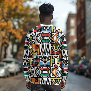 African Geometric Ndebele Patterns Long Sleeve Shirt