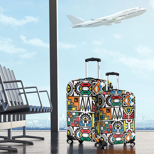 African Geometric Ndebele Patterns Luggage Cover