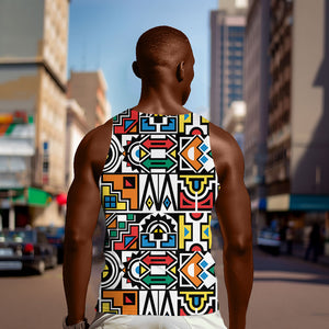 African Geometric Ndebele Patterns Men Tank Top