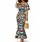 African Geometric Ndebele Patterns Mermaid Dress