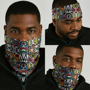 African Geometric Ndebele Patterns Neck Gaiter