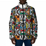 African Geometric Ndebele Patterns Padded Jacket
