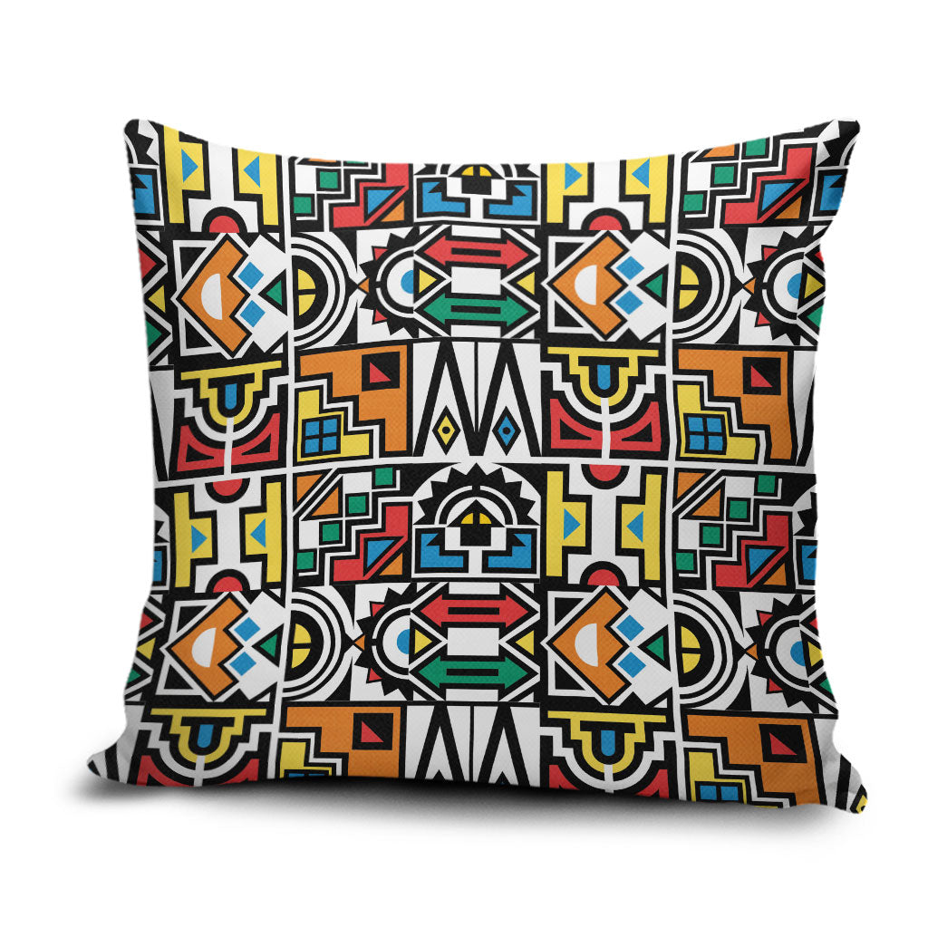 African Geometric Ndebele Patterns Pillow Cover