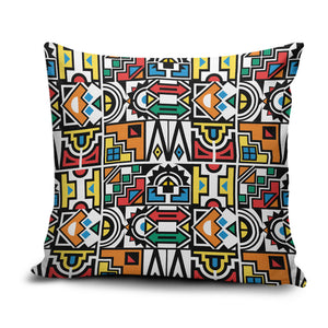 African Geometric Ndebele Patterns Pillow Cover