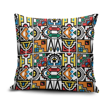African Geometric Ndebele Patterns Pillow Cover