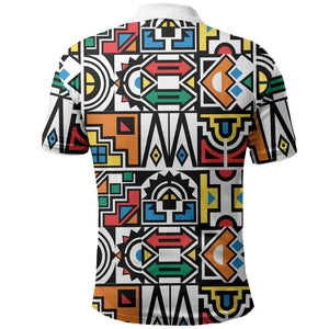 African Geometric Ndebele Patterns Polo Shirt