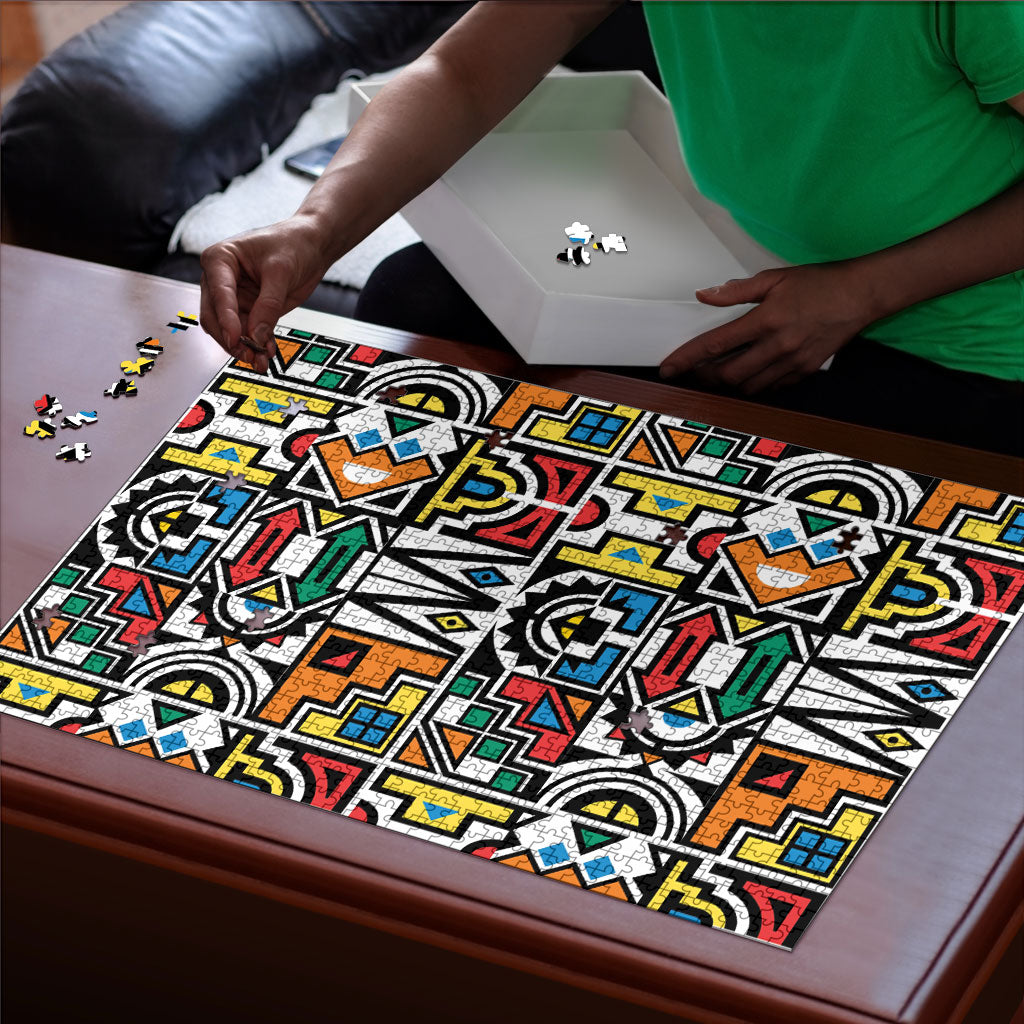 African Geometric Ndebele Patterns Puzzle