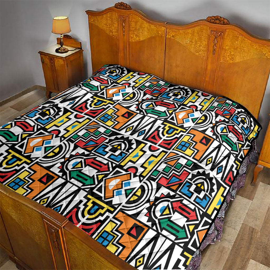 African Geometric Ndebele Patterns Quilt
