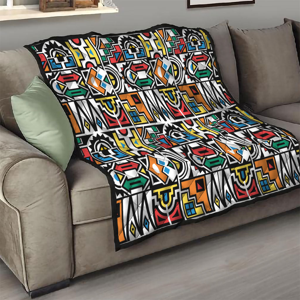 African Geometric Ndebele Patterns Quilt