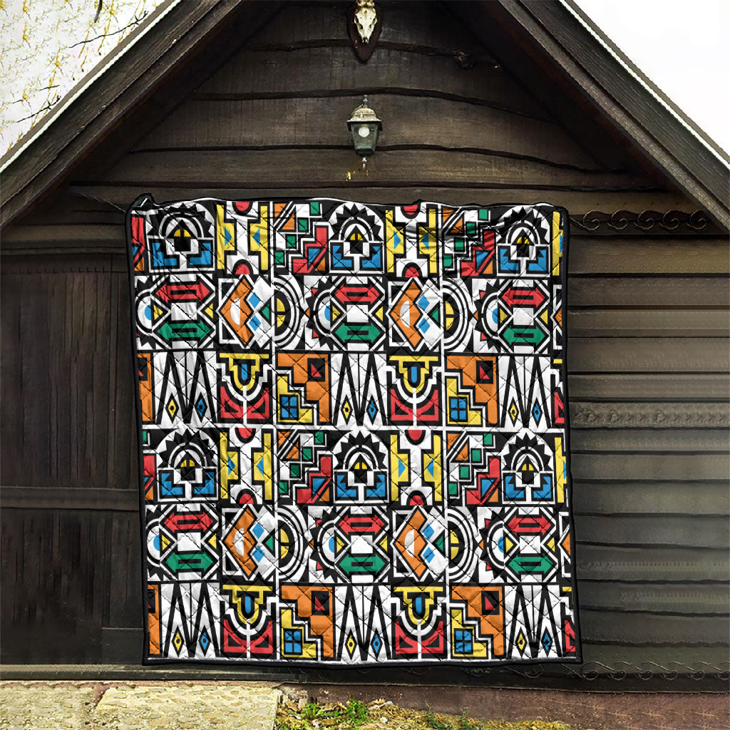 African Geometric Ndebele Patterns Quilt