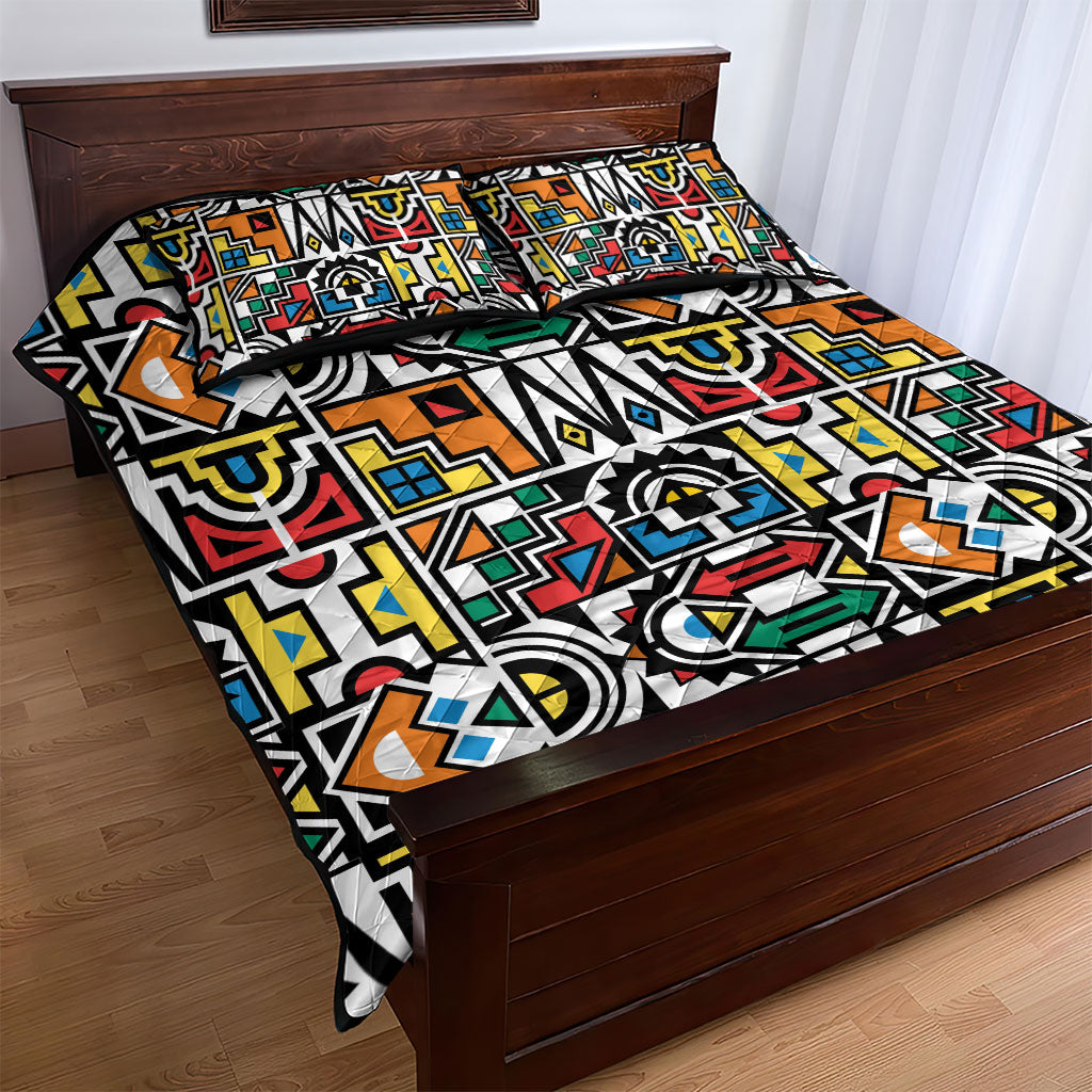 African Geometric Ndebele Patterns Quilt Bed Set