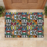 African Geometric Ndebele Patterns Rubber Doormat